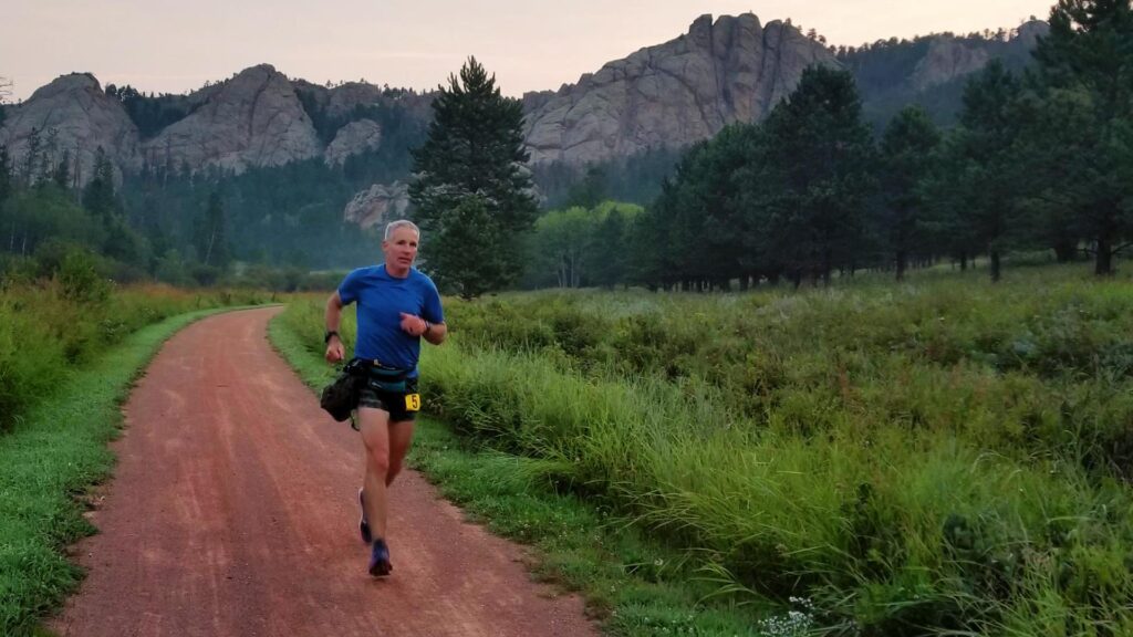 Runner on the Mickelson Trail